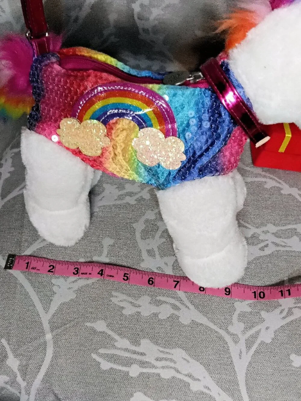 Magical Rainbow Sequin Plush Unicorn Shoulder Bag Purse - Sparkly & Soft! - Picture 6 of 7
